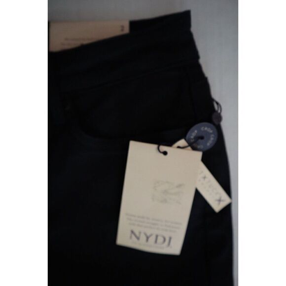 NYDJ MFOZ8678 Women's Sz 2 Black Harper Crop Slim Straight Fit Jeans - Picture 5 of 12